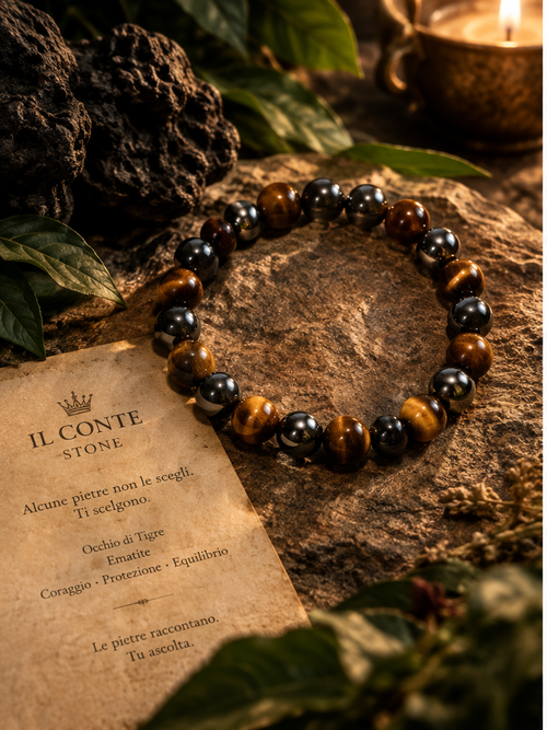 Braccialetto Occhio di Tigre e Ematite Il Conte Stone